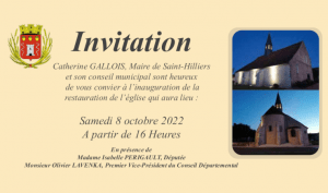 Invitation inauguration de la restauration de l'église